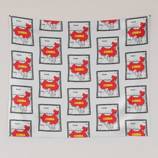 Item preview, China & Borders – Simplified Political Map Design designed and sold by mashmosh.