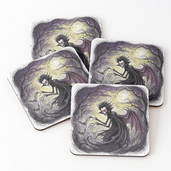 Item preview, Dracula Bat Transformation illustration gothic vampire art designed and sold by Vintage Designs +.