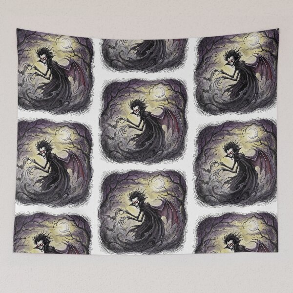 Item preview, Dracula Bat Transformation illustration gothic vampire art designed and sold by Vintage Designs +.