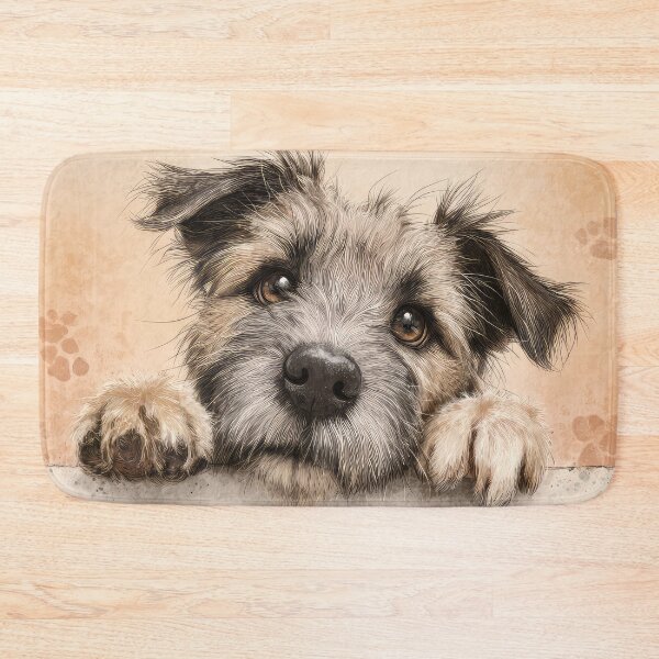Item preview, Glen of Imaal Terrier Peeking over Wall 01 designed and sold by Elisabeth Lucas.