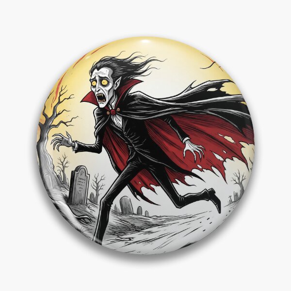Item preview, Dracula Running from the Sun illustration gothic vampire art designed and sold by Vintage Designs +.