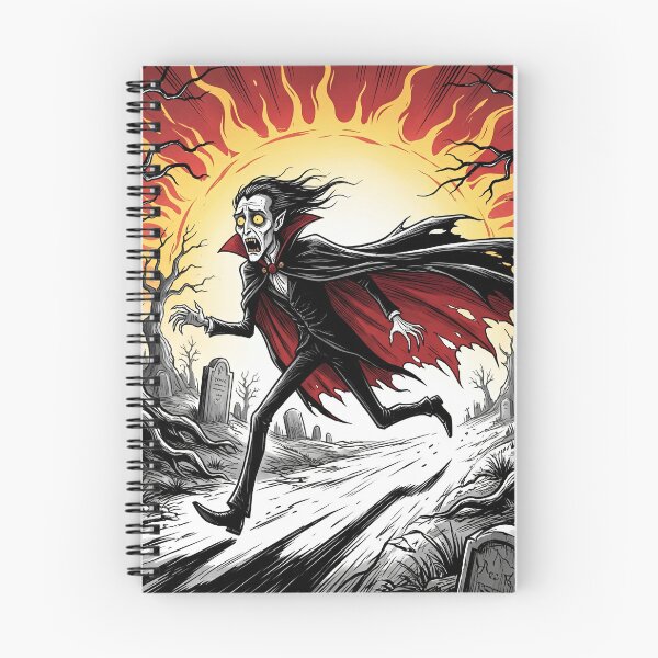 Item preview, Dracula Running from the Sun illustration gothic vampire art designed and sold by Vintage Designs +.