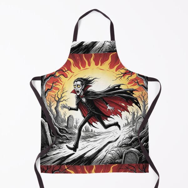 Item preview, Dracula Running from the Sun illustration gothic vampire art designed and sold by Vintage Designs +.