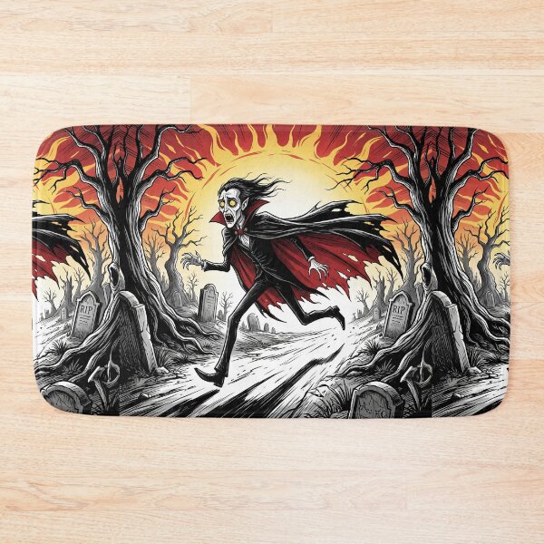 Item preview, Dracula Running from the Sun illustration gothic vampire art designed and sold by Vintage Designs +.