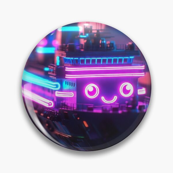 Item preview, Cyberpunk Kawaii Neon Container Ship – Rainbow Glow Giant designed and sold by NordseeSteel.