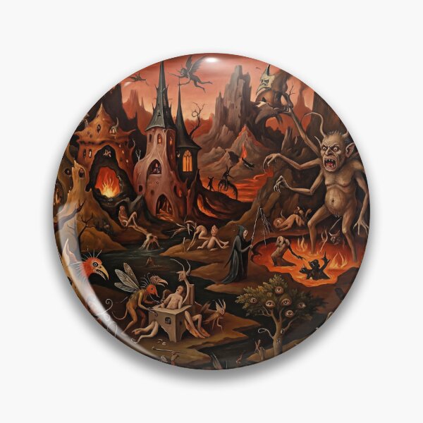 Item preview, Hell Torment Landscape after Hieronymus Bosch and Pieter Bruegel designed and sold by Vintage Designs +.