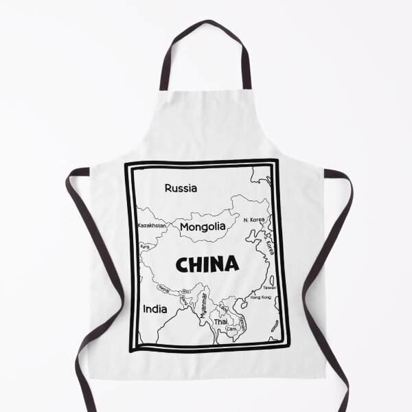 Item preview, China & Neighbors – Black & White Political Map designed and sold by mashmosh.