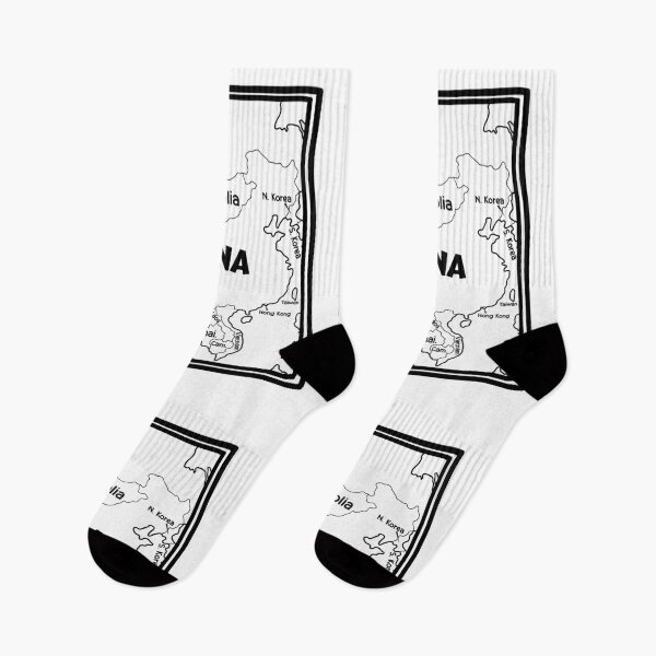 Item preview, China & Neighbors – Black & White Political Map designed and sold by mashmosh.
