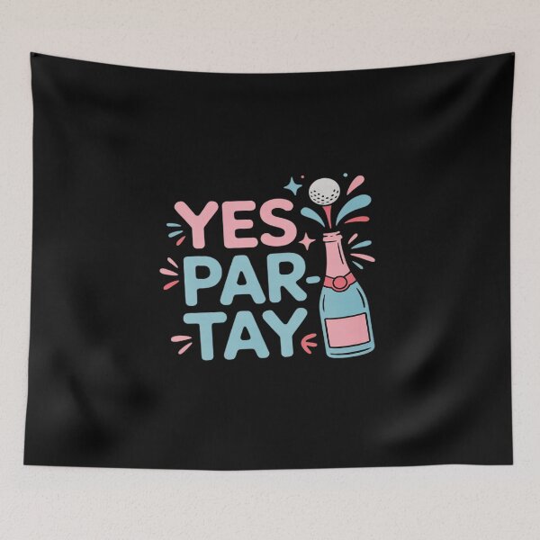Item preview, Yes Par-Tay Golf Pun Neon Pink Blue Party designed and sold by SnackPAC.