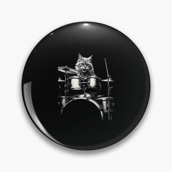 Item preview, Rock Cat Playing The Drums - Funny Drum Set Drummer Cat designed and sold by LucretiaTina.