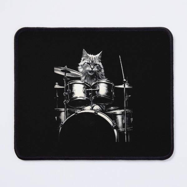 Item preview, Rock Cat Playing The Drums - Funny Drum Set Drummer Cat designed and sold by LucretiaTina.
