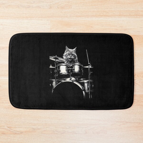 Item preview, Rock Cat Playing The Drums - Funny Drum Set Drummer Cat designed and sold by LucretiaTina.