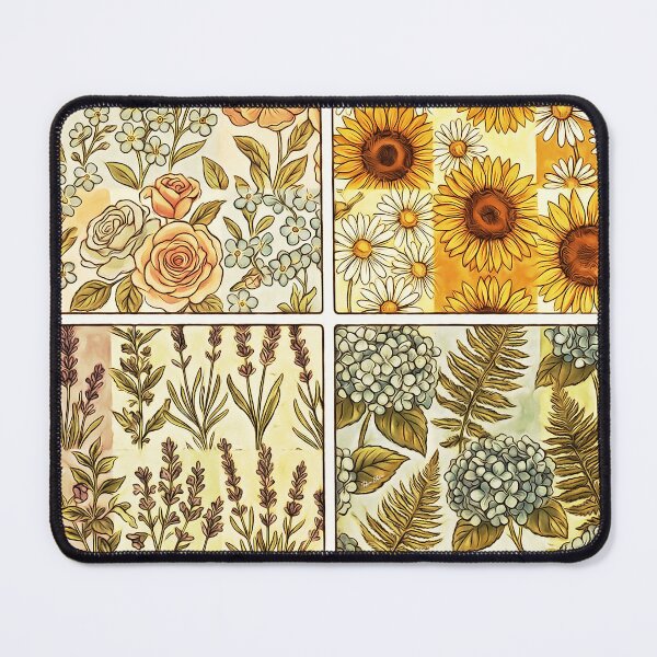 Item preview, Vintage Botanical Patchwork – Rustic Cottagecore Floral Garden designed and sold by Hen-C-Art.