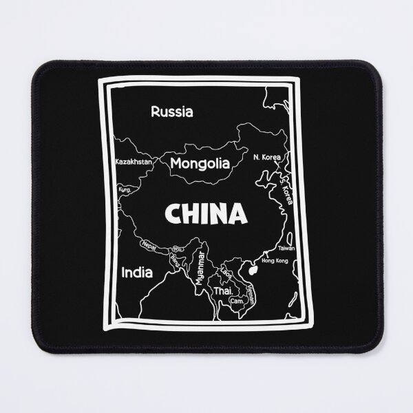 Item preview, China & Surrounding Nations – Monochrome Political Map designed and sold by mashmosh.