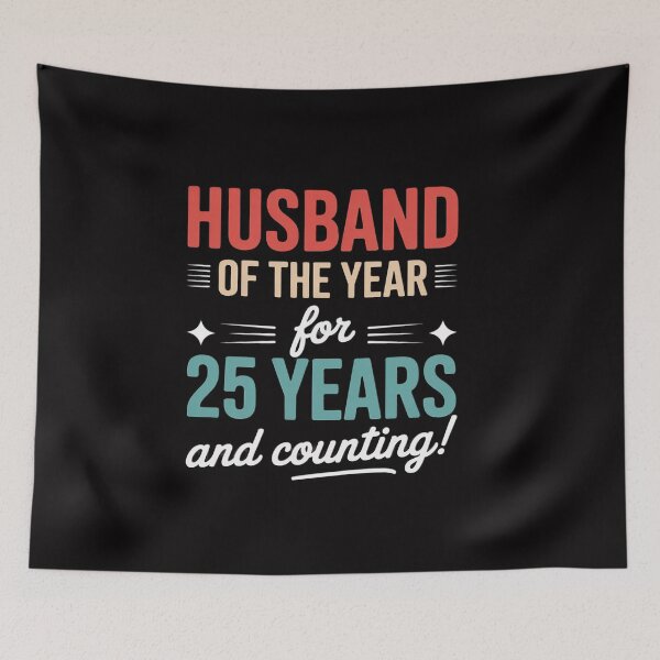 Item preview, Husband Married 25 Years - Couples 25th Wedding Anniversary designed and sold by CareTopping.