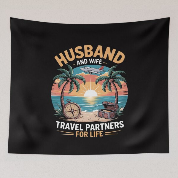 Item preview, Husband And Wife Travel Partners Beach Matching Couples designed and sold by MuteElevent.