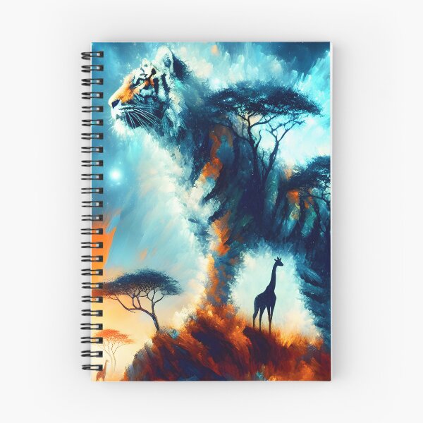 Item preview, Giant Tiger Guardian of the Savannah – Fantasy African Wildlife Illustration designed and sold by EmeraldeaArt.