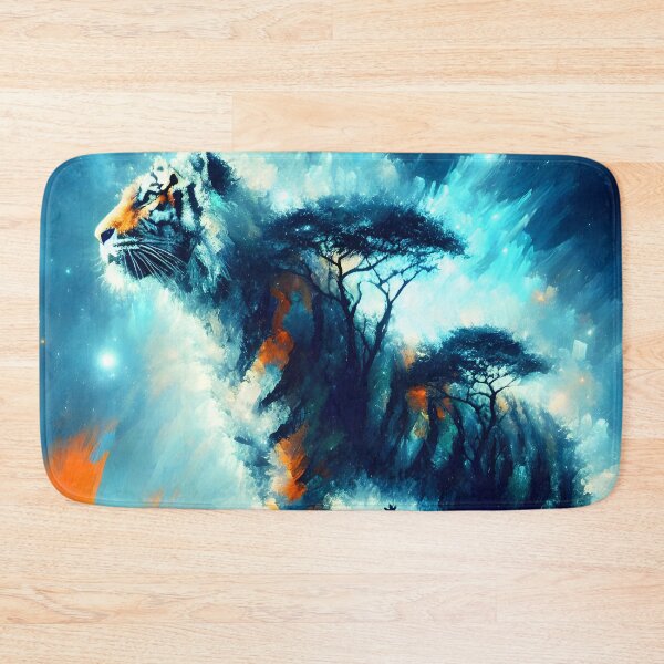 Item preview, Giant Tiger Guardian of the Savannah – Fantasy African Wildlife Illustration designed and sold by EmeraldeaArt.