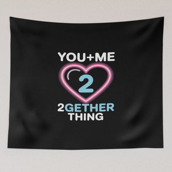 Item preview, You + Me = 2gether Thing Neon Heart for Couples designed and sold by LittleDame.