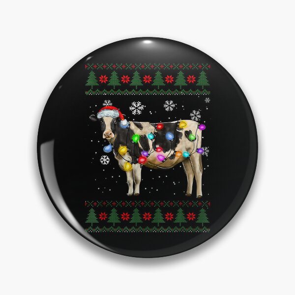 Item preview, Cute Cow with Santa Hat & Christmas Lights designed and sold by Marga1994.