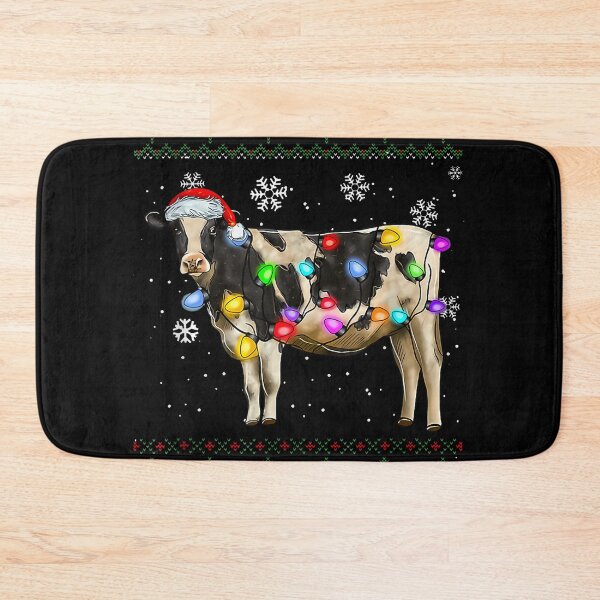 Item preview, Cute Cow with Santa Hat & Christmas Lights designed and sold by Marga1994.