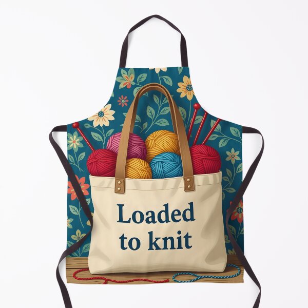 Item preview, Canvas bag to carry wool printed with the words “Loaded to knit” designed and sold by Ponted.