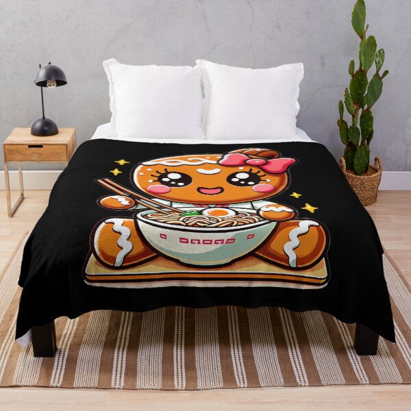 Artikelvorschau, Niedliches Lebkuchenmädchen im Kawaii-Stil isst Ramen entworfen und verkauft von JoannMinndy.