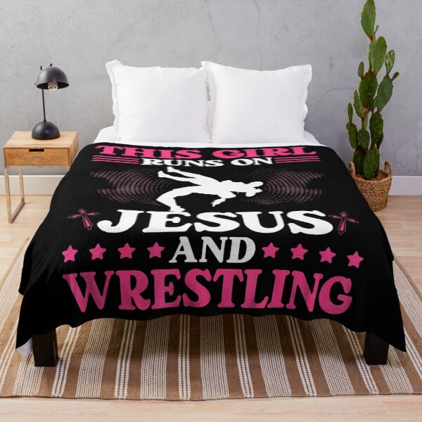Item preview, This Girl Runs On Jesus And Wrestling designed and sold by JaneJanie.