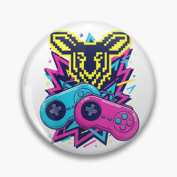 Item preview, Retro Arcade Goat Emblem – Dual Controller Art designed and sold by LoganDzign.