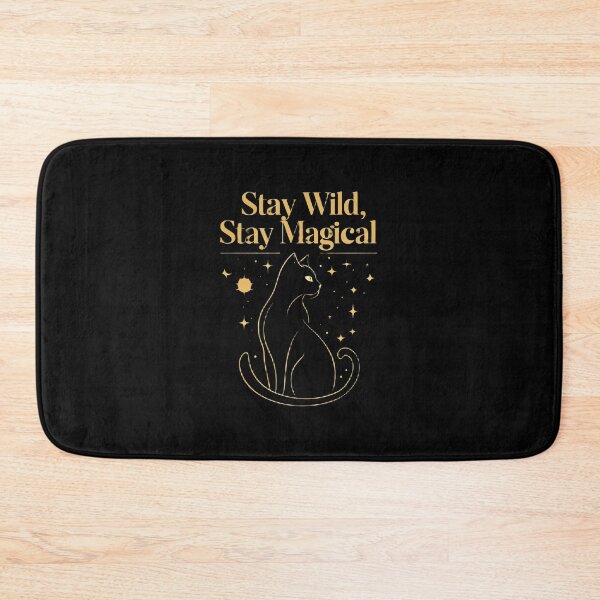 Item preview, Stay Wild Stay Magical Black Cat Design Cat Print designed and sold by qfvnisfenj3.