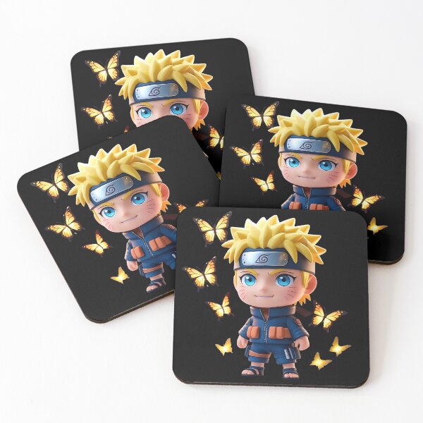 Item preview, Chibi Ninja Boy with Glowing Butterflies – Cute Anime Style Artwork designed and sold by VashudevDesigns.