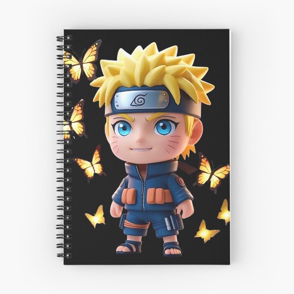 Item preview, Chibi Ninja Boy with Glowing Butterflies – Cute Anime Style Artwork designed and sold by VashudevDesigns.