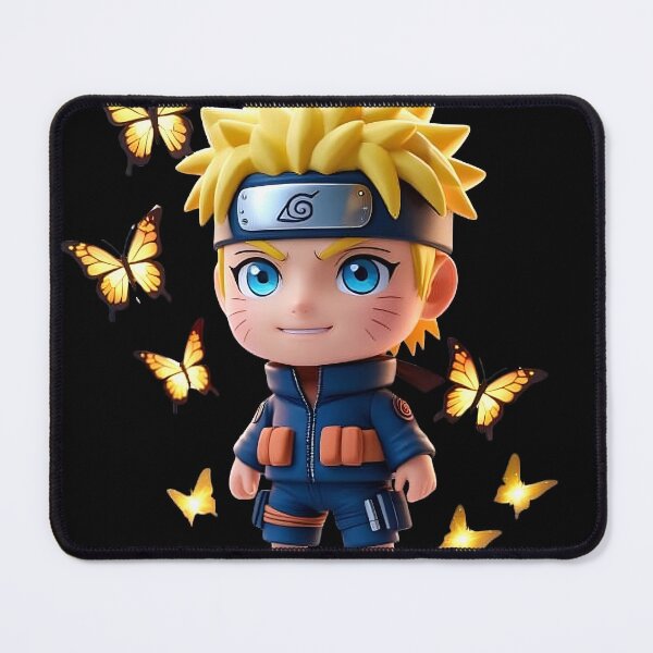 Item preview, Chibi Ninja Boy with Glowing Butterflies – Cute Anime Style Artwork designed and sold by VashudevDesigns.