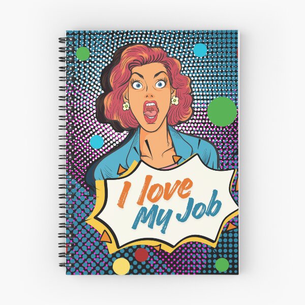 Item preview, Retro Pop Art Comic Woman with Surprise Expression and ‘I Love My Job’ Quote – Vintage Style Graphic Design designed and sold by House-of-Canvas.