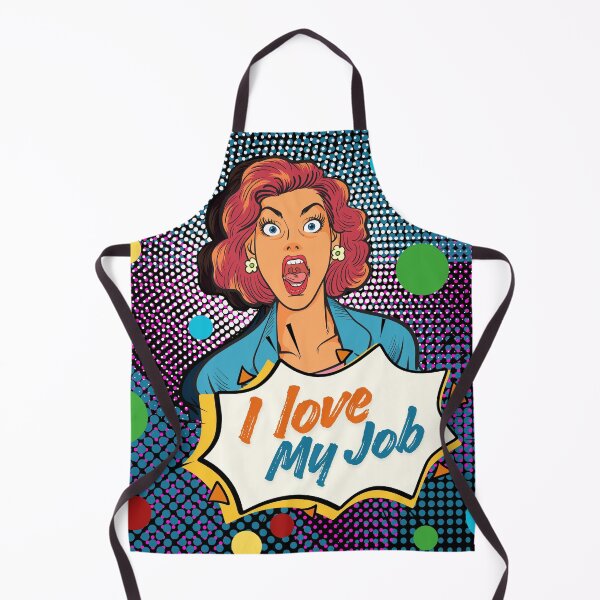 Item preview, Retro Pop Art Comic Woman with Surprise Expression and ‘I Love My Job’ Quote – Vintage Style Graphic Design designed and sold by House-of-Canvas.