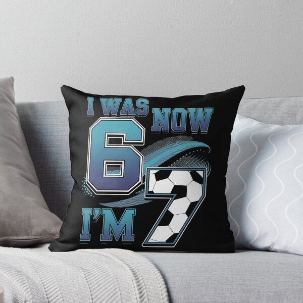 Item preview, i was 6 now 7 - now im 7 - 7th birthday soccer - seventh birthday - 7 years old soccer ball - soccer player kid - soccer number 7 - soccer number 6 - soccer themed 7th birthday - turning 7 designed and sold by JansenGS.