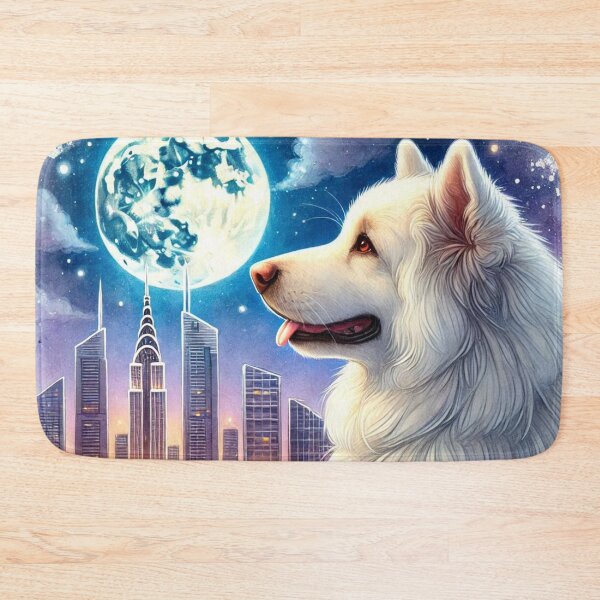 Item preview,  White Maremma Shepherd Full Moon Skyline designed and sold by BigBlueArt.