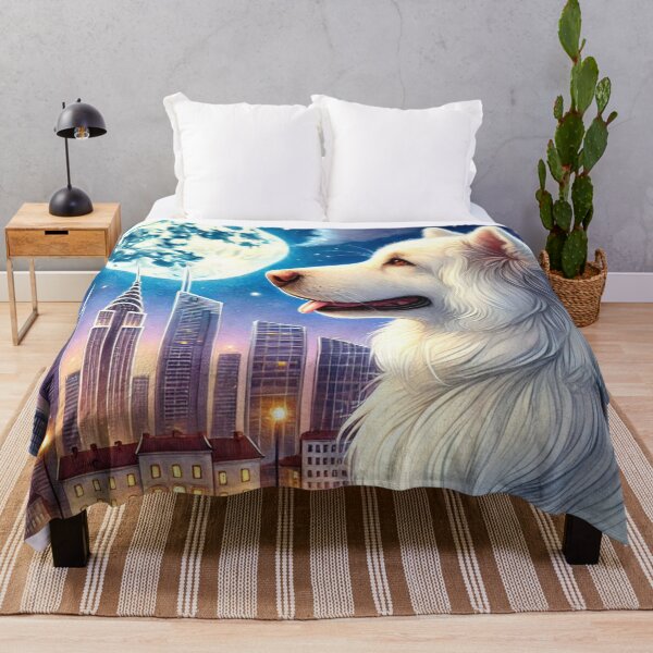 Item preview, White Maremma Shepherd Full Moon Skyline designed and sold by BigBlueArt.