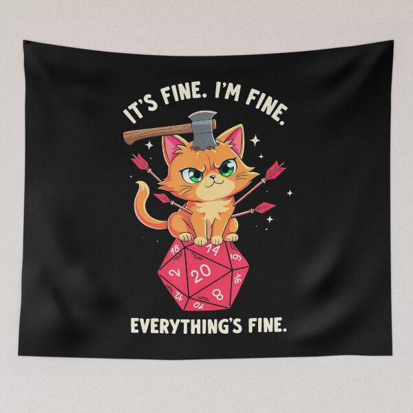 Item preview, I'M Fine Cat Rpg Gamer Video Games  Cats Lover Funny designed and sold by JaneJanie.