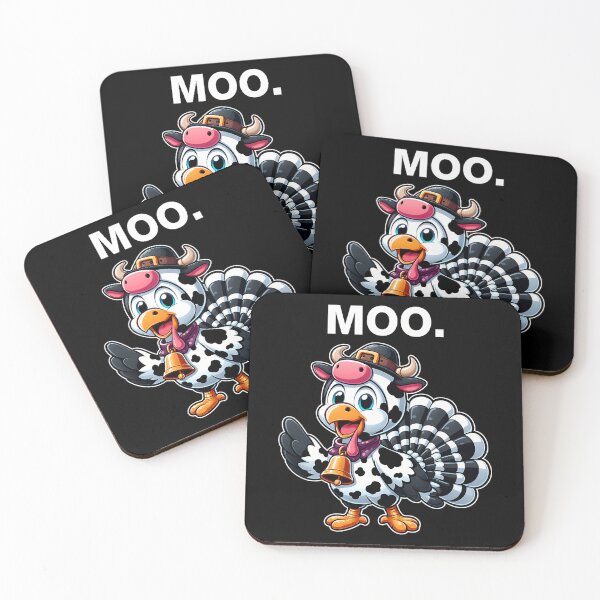 Item preview, Festive Funny Thanksgiving 90s Turkey Cow Day Moo Holiday designed and sold by rebeccathanuos.