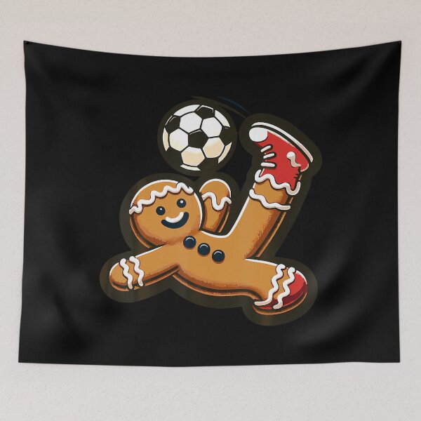 Item preview, Gingerbread Plays Soccer Bicycle Kick Cookie Christmas designed and sold by LauraLydiaa.