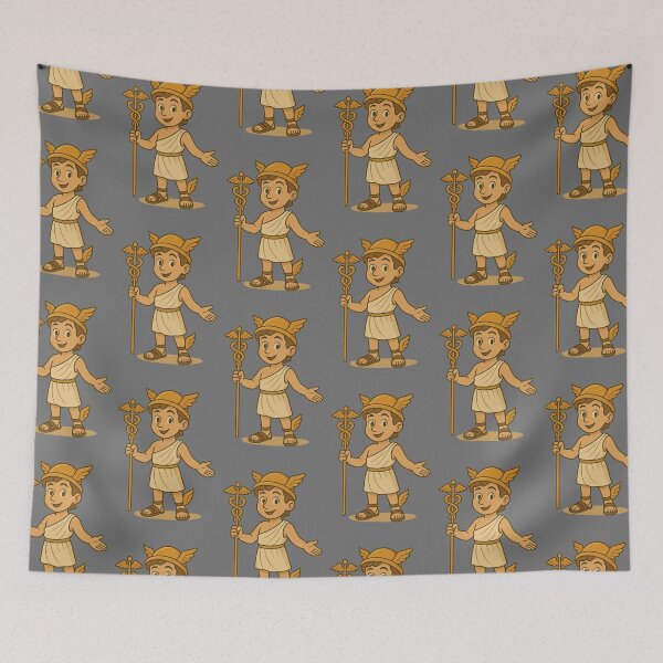 Item preview, Hermes Cartoon – Greek God of Speed and Messages | Cute Olympus Mythology Art | 12 Olympian Gods Illustration designed and sold by elgreko.