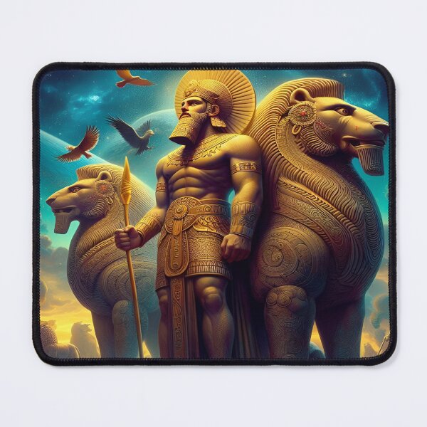 Item preview, Lion of Babylon, Gilgamesh, legendary king of the city of Uruk, heroic character of ancient Mesopotamia, cradle of the civilization of humanity, god of the Underworld in Mesopotamian religion designed and sold by Redbdon.