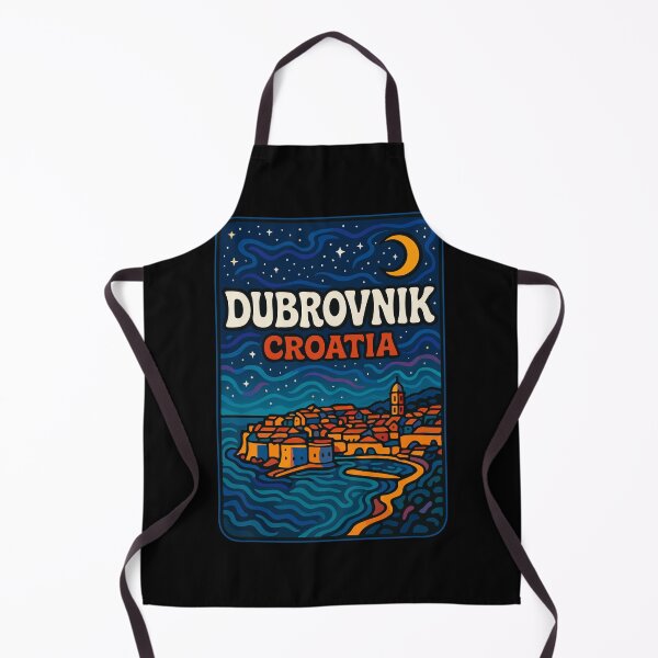 Item preview, Dubrovnik City Croatia Night Retro Travel designed and sold by TomFrontierArt.