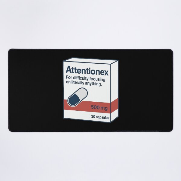 Item preview, Attentionex™ Fake Medication Parody – “For Difficulty Focusing on Literally Anything” Funny Capsule Box Design designed and sold by pharmafeels.