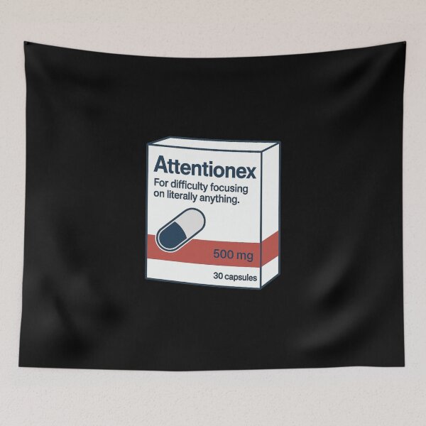 Item preview, Attentionex™ Fake Medication Parody – “For Difficulty Focusing on Literally Anything” Funny Capsule Box Design designed and sold by pharmafeels.