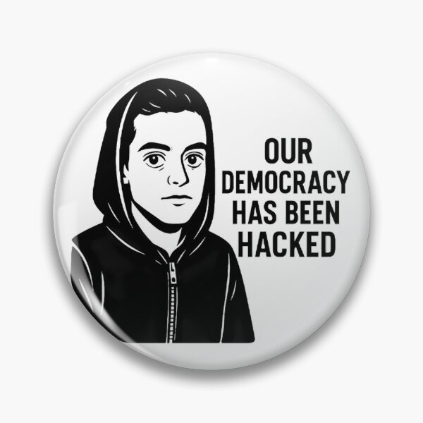 Item preview, Mr Robot Democracy Hacked - Elliot Alderson TV Series Quote Art designed and sold by LoomisDreams.