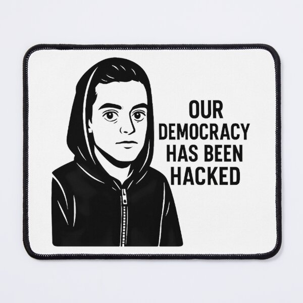 Item preview, Mr Robot Democracy Hacked - Elliot Alderson TV Series Quote Art designed and sold by LoomisDreams.