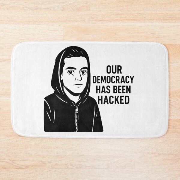 Item preview, Mr Robot Democracy Hacked - Elliot Alderson TV Series Quote Art designed and sold by LoomisDreams.
