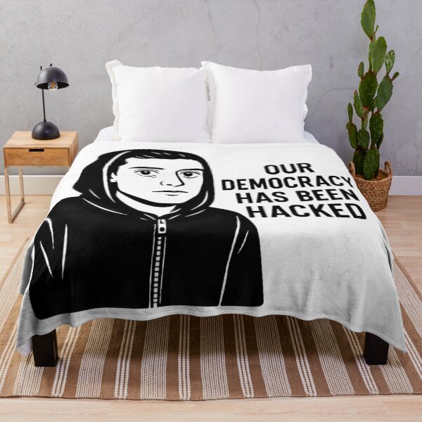Item preview, Mr Robot Democracy Hacked - Elliot Alderson TV Series Quote Art designed and sold by LoomisDreams.